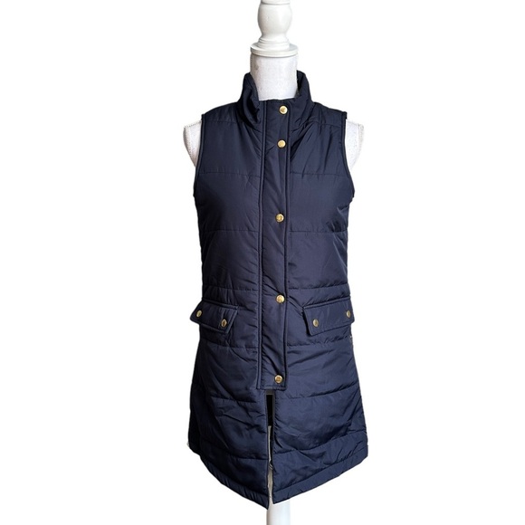 crown & ivy Jackets & Blazers - Crown & Ivy Blue Zip Up Vest Size XS